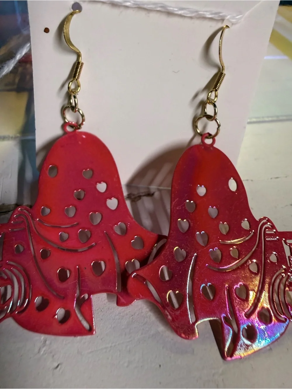 Handmade Iridescent Pink Ghost Trick-or-Treater Earrings | Spooky Cute Halloween